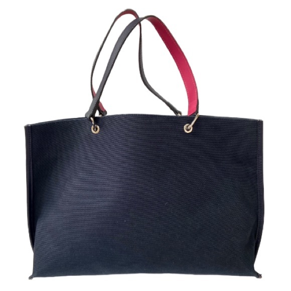 Longchamp Blue Cloth Tote with Sequin Trimmed Attached External Pochette Rare - Picture 2 of 10